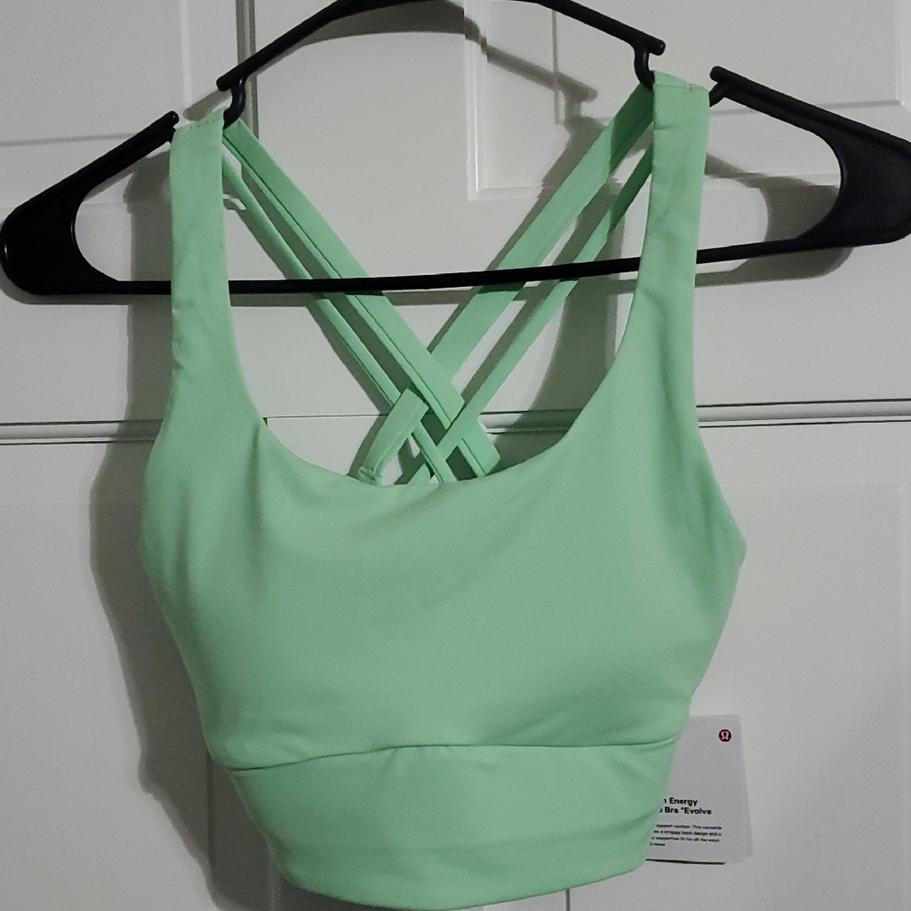 NWT Lululemon Evolve Energy Bra Lingline Sz Xxs(2)Citra lime
